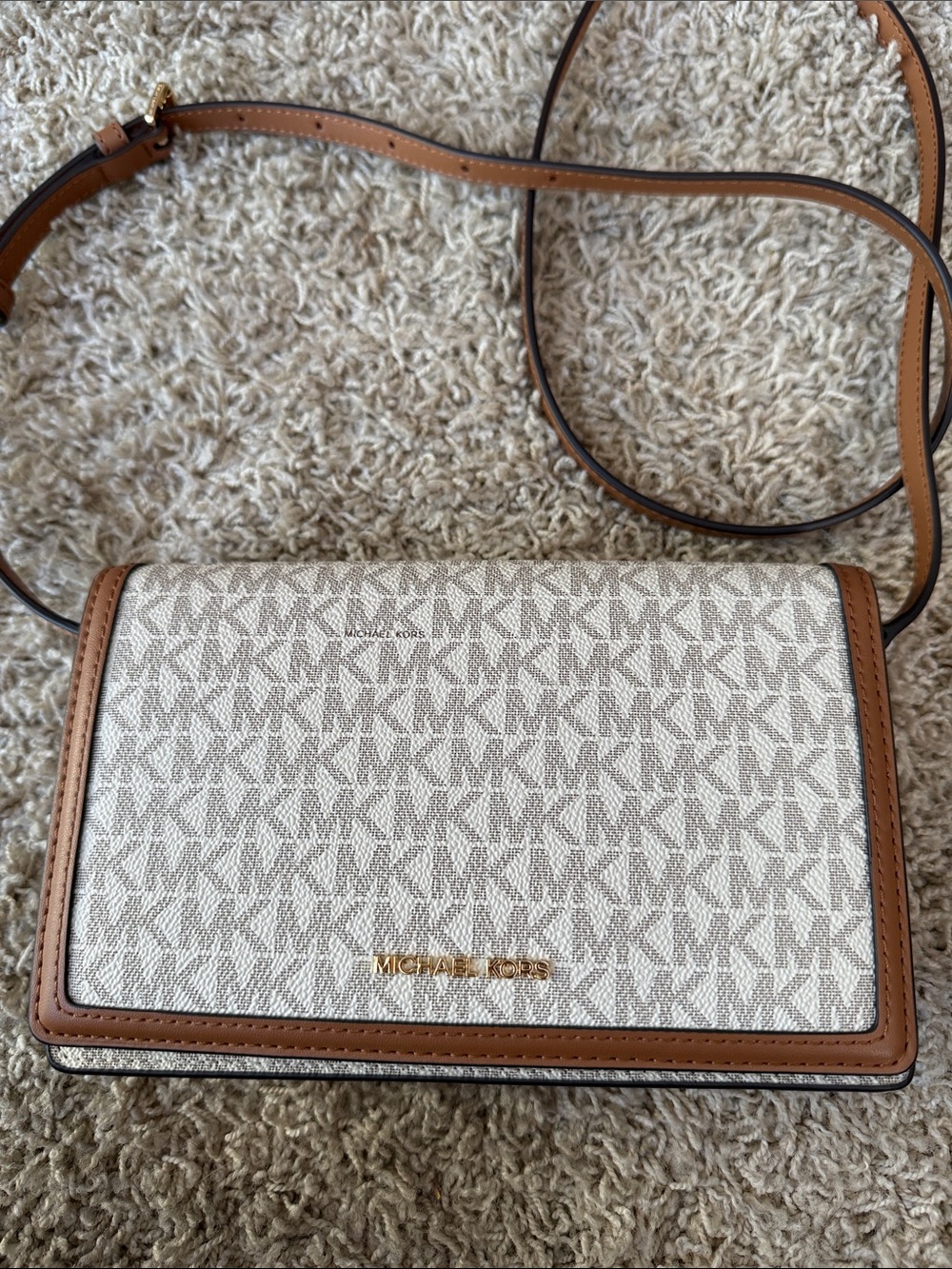 Micheal Kors Marlowe Medium Signature Logo Crossbody Bag